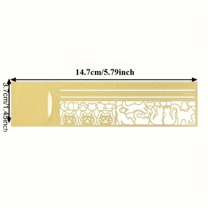 1 PC Cute Cat Bookmark - Double-Sided Ruler for Diary/Planner/Notes, Creative Stationery Gift
