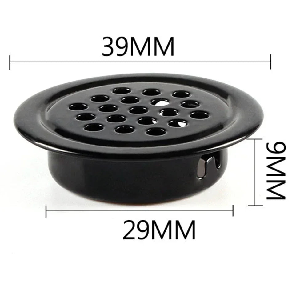 10 Pcs Cabinet Air Vent Grill Cover Metal Cupboard Round Ducting Ventilation 19-53mm For Home Decoration Hardware Accessories
