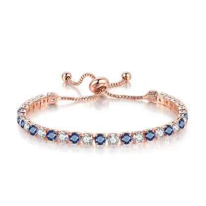 Adjustable Colorful Birthstone Tennis Bracelets for Women 4MM Crystal Bangle Female Hand Chain Trend Jewelry Accessories H133