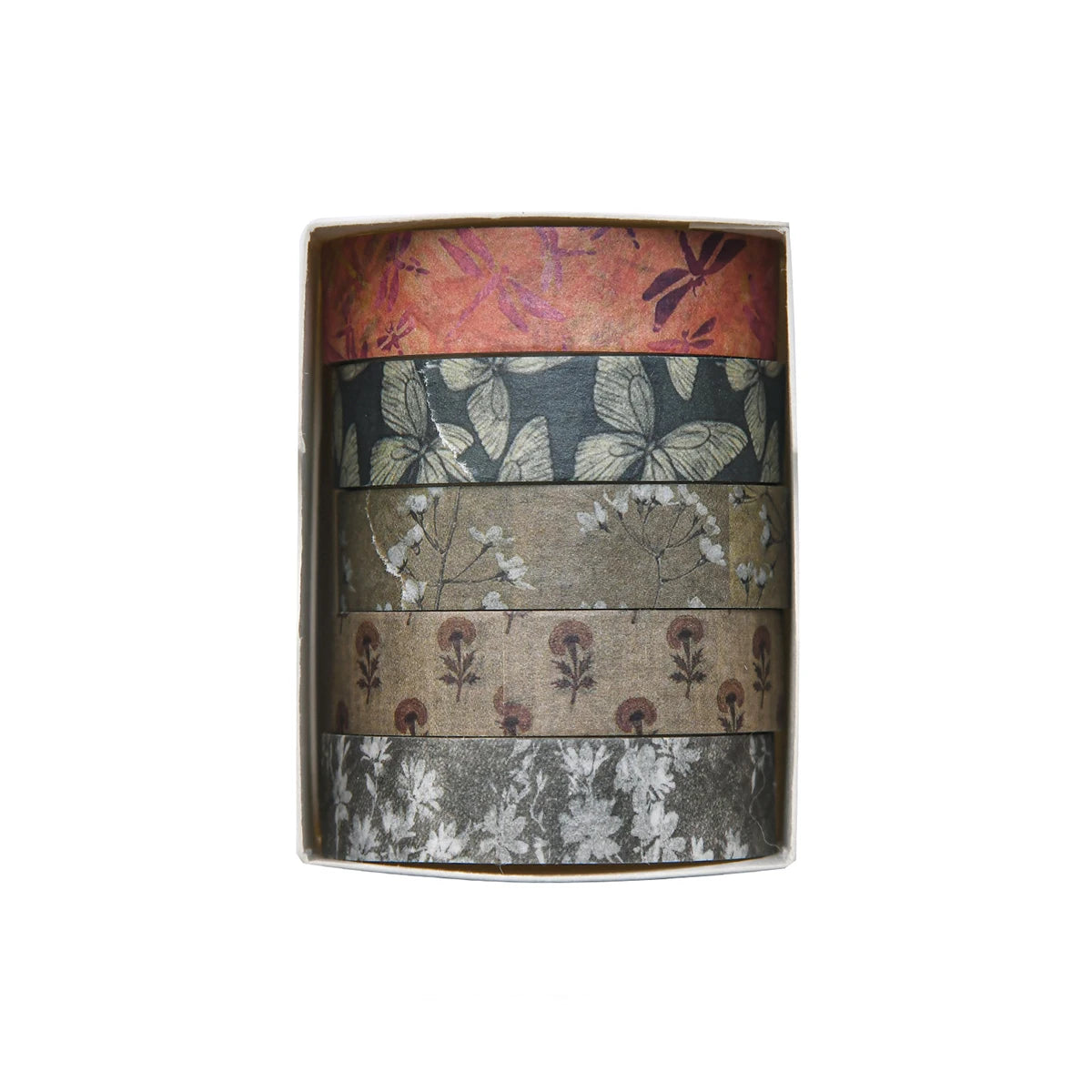 5 Rolls/Box Forest Plant Print Washi Tape Handmade Diy Diary Photo Album Decoration Masking Tape Set
