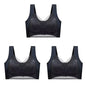 3Pcs Women Lace Bra Perspective Push Up Ice Silk Deep V Bralette Bra Sexy Lingerie Tops Plus Size Cup Mom's underwear L-5XL