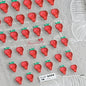 Lovely Red Fruit Strawberry Cherry Bowknot Love Heart Star Silk Ribbon 5D Nail Art Stickers Chic Self Adhesive Manicure Decal