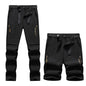 Men's 2 in 1 Convertible Hiking Pant Quick Dry Elastic Outdoor Running Cargo Trouser Summer Waterproof Fishing Camping Plus Size