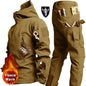 New Men's Winter Jacket Tactical  Sets Fleeced Sharkskin Windproof Waterproof Padding Suits Paintball Uniform Pockets Camo