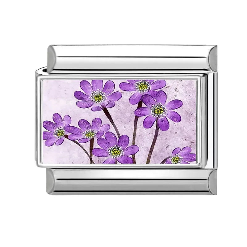 2025 Women's Fashion Colorful Flowers Oil Painting Style Series Italian Charms Fit 9mm Stainless Steel Bracelet DIY Jewelry Gift