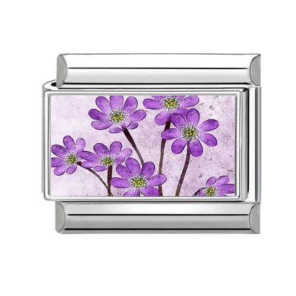 2025 Women's Fashion Colorful Flowers Oil Painting Style Series Italian Charms Fit 9mm Stainless Steel Bracelet DIY Jewelry Gift
