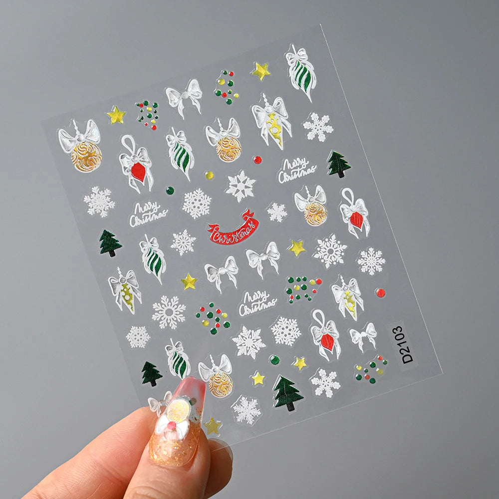 1sheet 5D Halloween Nail Stickers Pink/Green/Black Cartoon Pattern Nail Art Slider DIY For Sweet Cool Girl Cute Nail Decoration