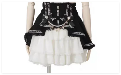 Japanese Liz Skirt High Waist Thin Kawaii Cute Bow Lolita Skirts Women Summer New Elastic High Waist Ruffle Short Pleated Skirt