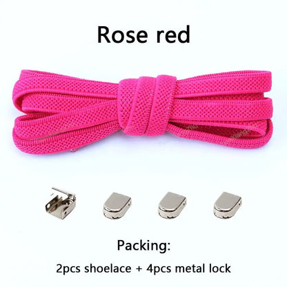 No tie Shoe laces Elastic laces Sneakers Flat Shoelaces without ties Quick Shoelace for Shoes Kids Adult One Size fits All Shoes
