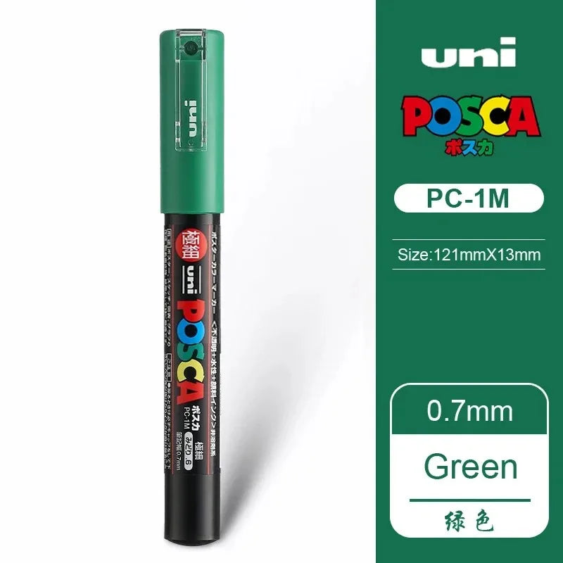 1pcs Japan UNI POSCA Markers PC-1M/3M/5M Acrylic Graffiti Pen Waterproof DIY Stackable Color Art Painting School Supplies