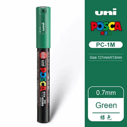 1pcs Japan UNI POSCA Markers PC-1M/3M/5M Acrylic Graffiti Pen Waterproof DIY Stackable Color Art Painting School Supplies