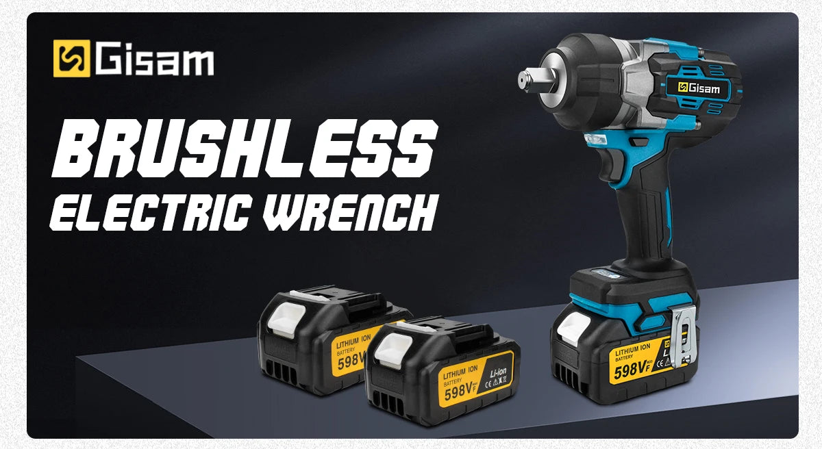 Gisam 2800N.M Brushless Electric Wrench 1/2 Inch Cordless Impact Wrench Electirc Screwdriver Drill For Makita 18V Battery Pin