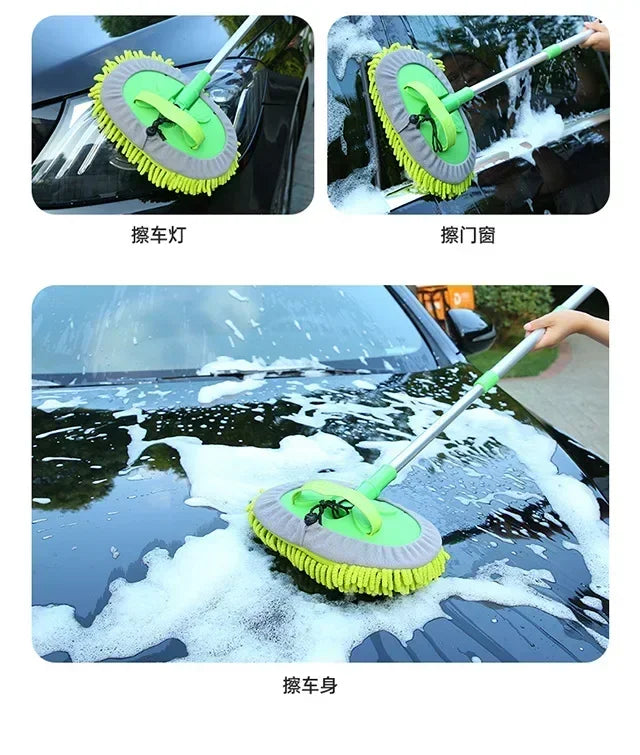 Car Cleaning Brush Telescopic Long Handle Cleaning Care Details Adjustable Super Absorbent Car Washing Mop Window Wash Tool