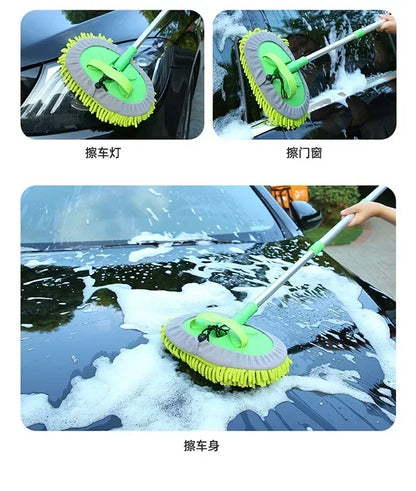 Car Cleaning Brush Telescopic Long Handle Cleaning Care Details Adjustable Super Absorbent Car Washing Mop Window Wash Tool