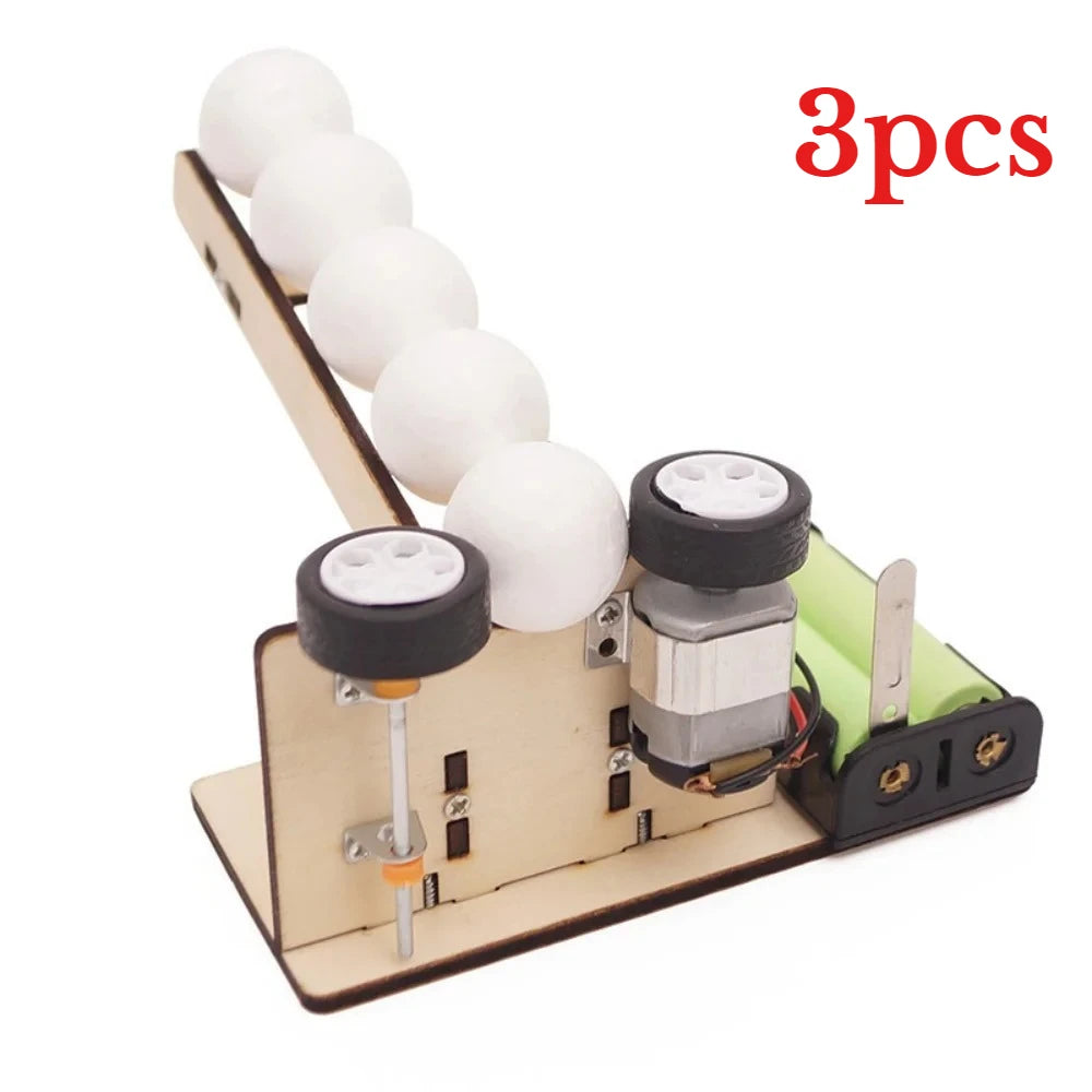 DIY STEM Automatic Ball Serve Machine Kinetic Energy Transfer Experimental Pole Science Education Toy Educational Teaching Prop
