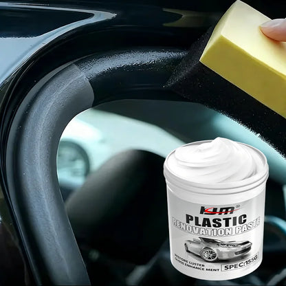 KJM Plastic Renovation Paste 155G Gloss Shine Protectant for Car Interior Dashboard Leather Seat Trim Dressing Restorer