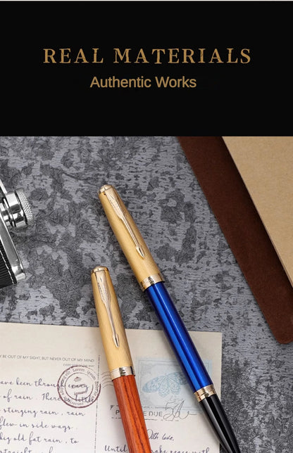 JINHAO 85 Metal/Wood Fountain Pen Golden Cap Extra Fine Nib Ink Pen Office School Supplies Stationery Pens for Writing