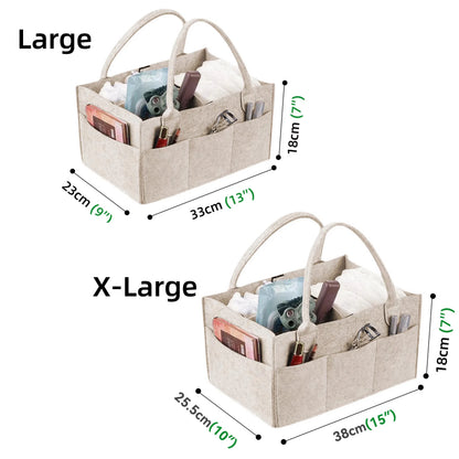 Baby Diaper Caddy Organizer for Changing Table, Nursery Storage Bin Basket with Handle, Felt Diaper Organizer Suitable for Indo