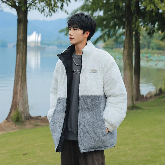 New Couple's Fashionable Versatile Windproof Neutral Cotton Jacket Outdoor Thick Warm Comfortable Breathable Double-sided Jacket
