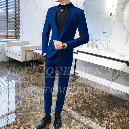 Mens Suits Wine Red Black Green Suits For Man Groom Wedding Velvet Tuxedo Velour Blazer Jackets Pants 2 Piece Costume Homme New