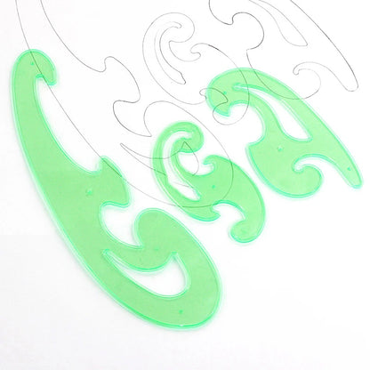 3pcs Curve Board 3-Piece Set Student Art Design Architecture Furniture Interior Manga Curve Ruler Drawing Tool