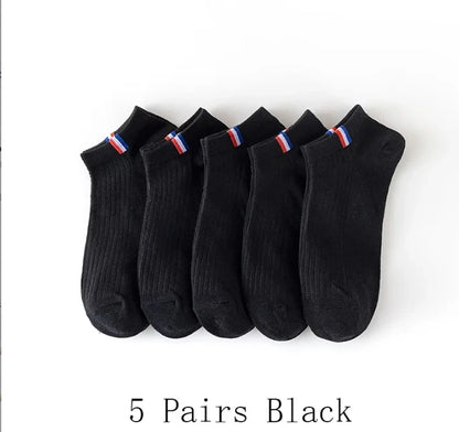 5/10/20/30 Pairs Men Ankle Socks Fashionable Letter Sports Style Odor Proof Sweat Absorbing Breathable Invisible Running Socks