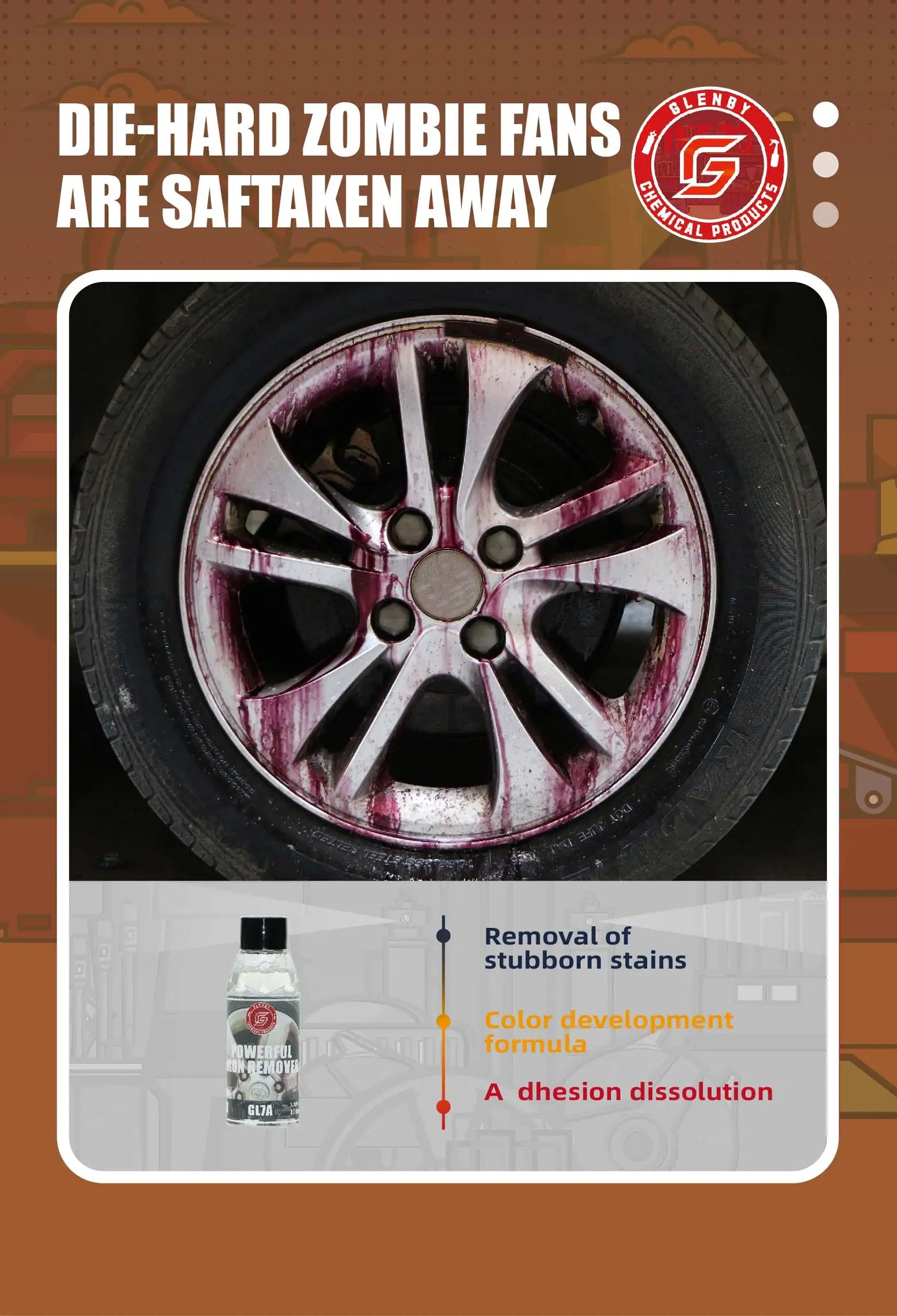100ml Wheel Paint Iron Remover Spray Technology Professional Dust Rim Rust Cleaner Auto Detail Chemical