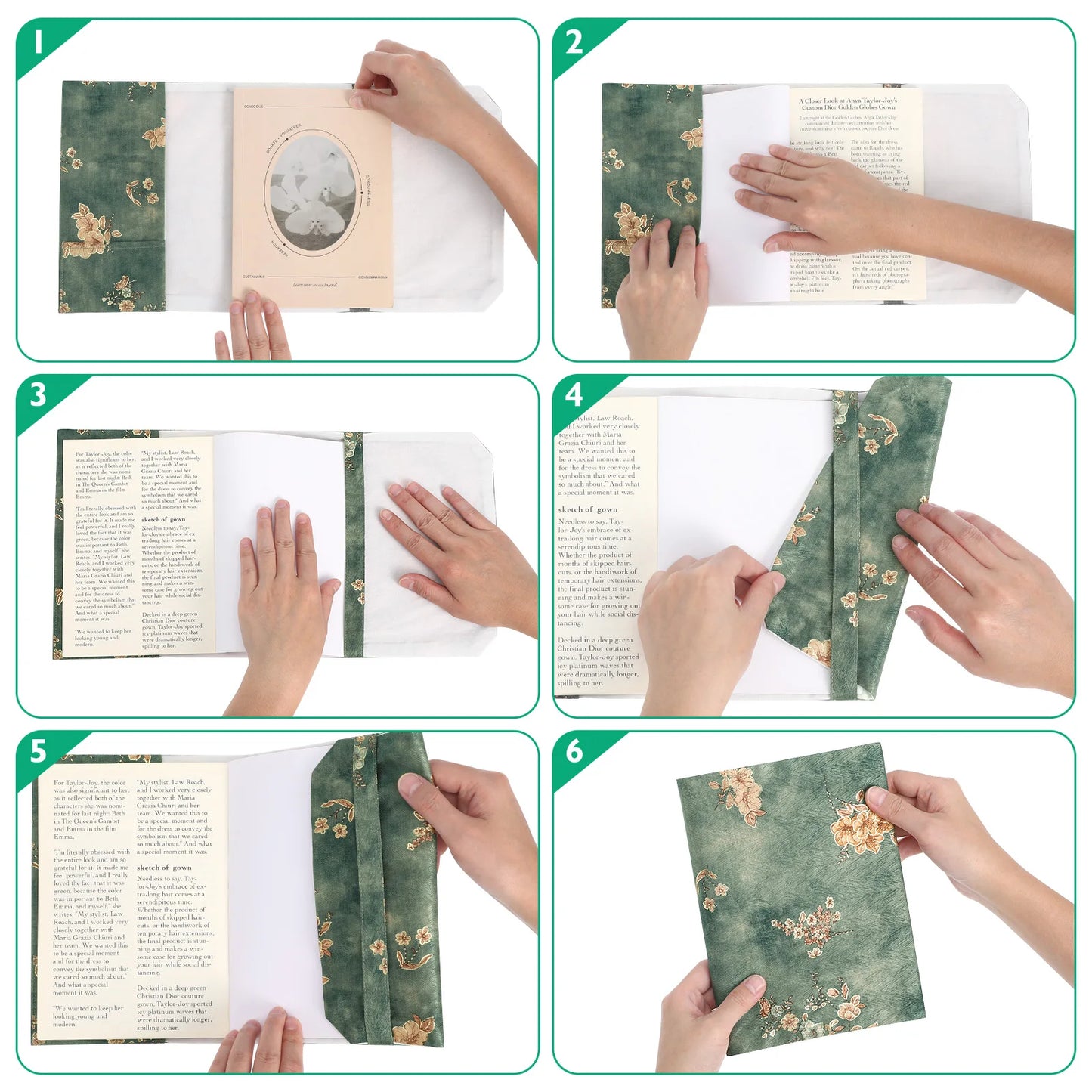 1Pc Cotton Book Protector Adjustable Notebook Cover A5 Size Book Wrapper Pattern Fine Pen Marks Dirt Grime