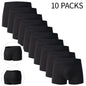 4/10 Piece Men's Four Season Black Fashionable Casual Basic Versatile Underwear Boxer Shorts Plus Size Youth Sports Base Shorts