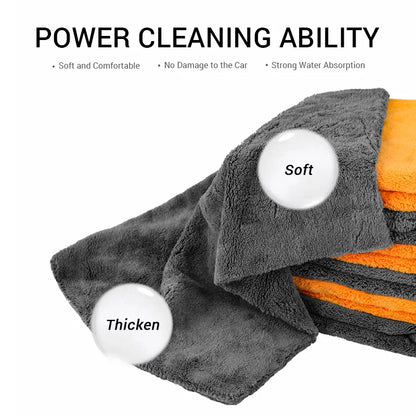 SEAMETAL 600GSM Microfiber Car Cleaning Towel 1/3/6/9pcs 40X40cm Thickened Car Wash Towels Auto Detailing Care Drying Cloth Rags