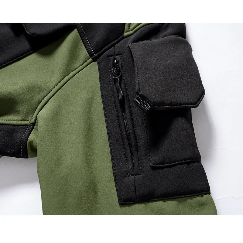 New Shark Shell Beetle Suit Winter Camo Fleece Lined Thickened Softshell Jacket Pants Set Plus Size Windproof Thermal Outdoor Ge