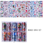New Flower Nail Foils for Transfer Paper Stickers Floral Adhesive Fruit Nails Wraps Fish DIY Water Marble Nail Art Decorations