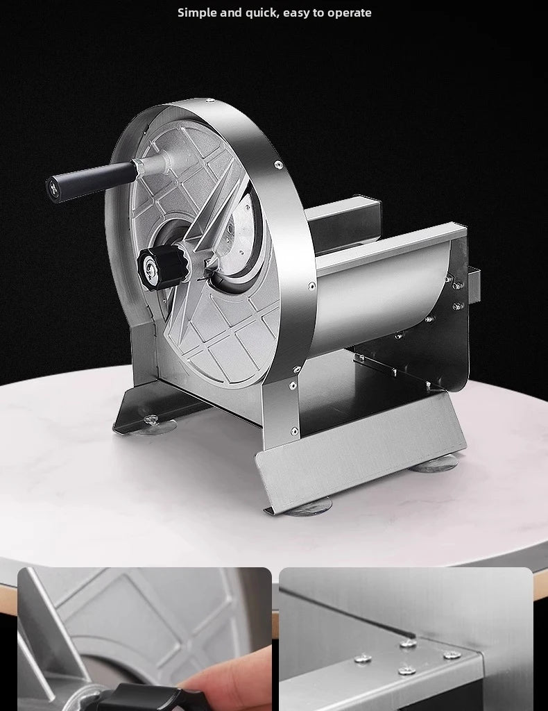 Commercial Stainless Steel Lemon Slicer Hand-Cranked Potato & Vegetable Cutter for Fruits, Lotus Root Multi-Function Kitchen Sl