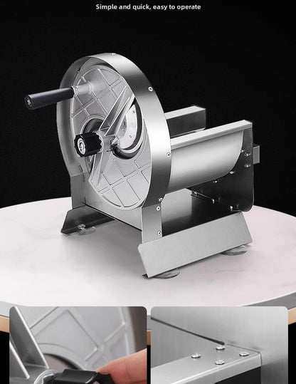 Commercial Stainless Steel Lemon Slicer Hand-Cranked Potato & Vegetable Cutter for Fruits, Lotus Root Multi-Function Kitchen Sl
