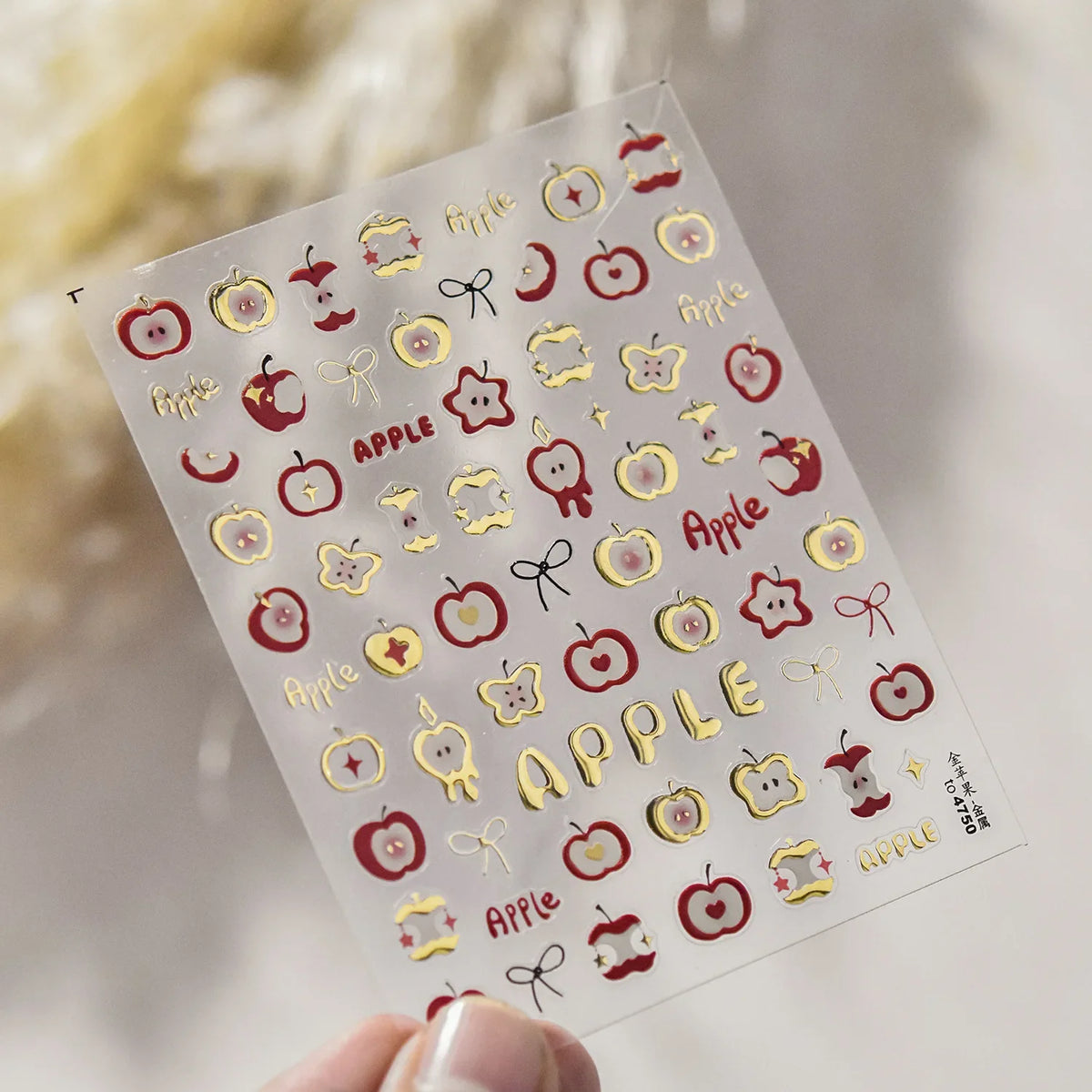 Fresh Sweet Fruits Strawberry Cherry Bowknot Love Heart Lemon 5D Nail Art Stickers Self Adhesive Decorations Nail Manicure Decal