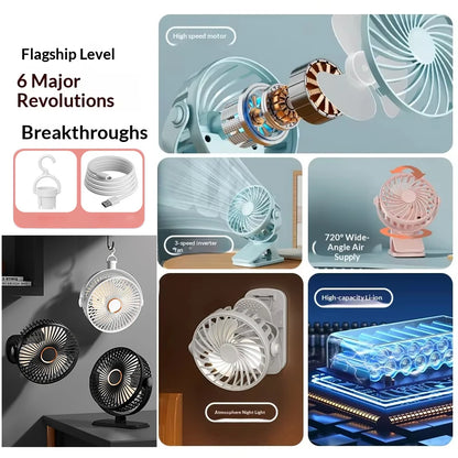Stroller Fan for Baby Stroller Cart Hanging Fan Clip Mini Fan USB Quiet Electric Clip Fan Home 3 Speed Desktop Small Cooling Fan