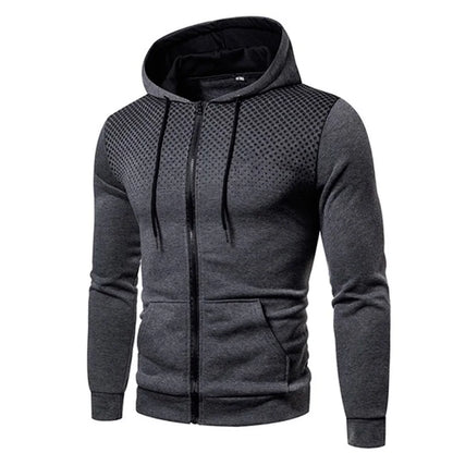 2023 Autumn and Winter New European and American Solid Color Fleece Sweater Pants Men's Casual Zipper Sports Hat Set
