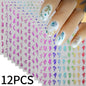12pcs/set 3D Shiny Leaf Flower Nail Art Sticker Laer Gold Bronzing Leaves Nail Decals 8*10cm Self-Adhesive Nail Art Supplies e5#