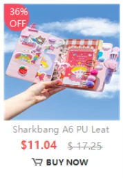 Sharkbang A7 Square Loose Leaf Diary Notebook Glitter Journals Agenda Planner PVC Binder Goo Card Book Gift Set Stationery