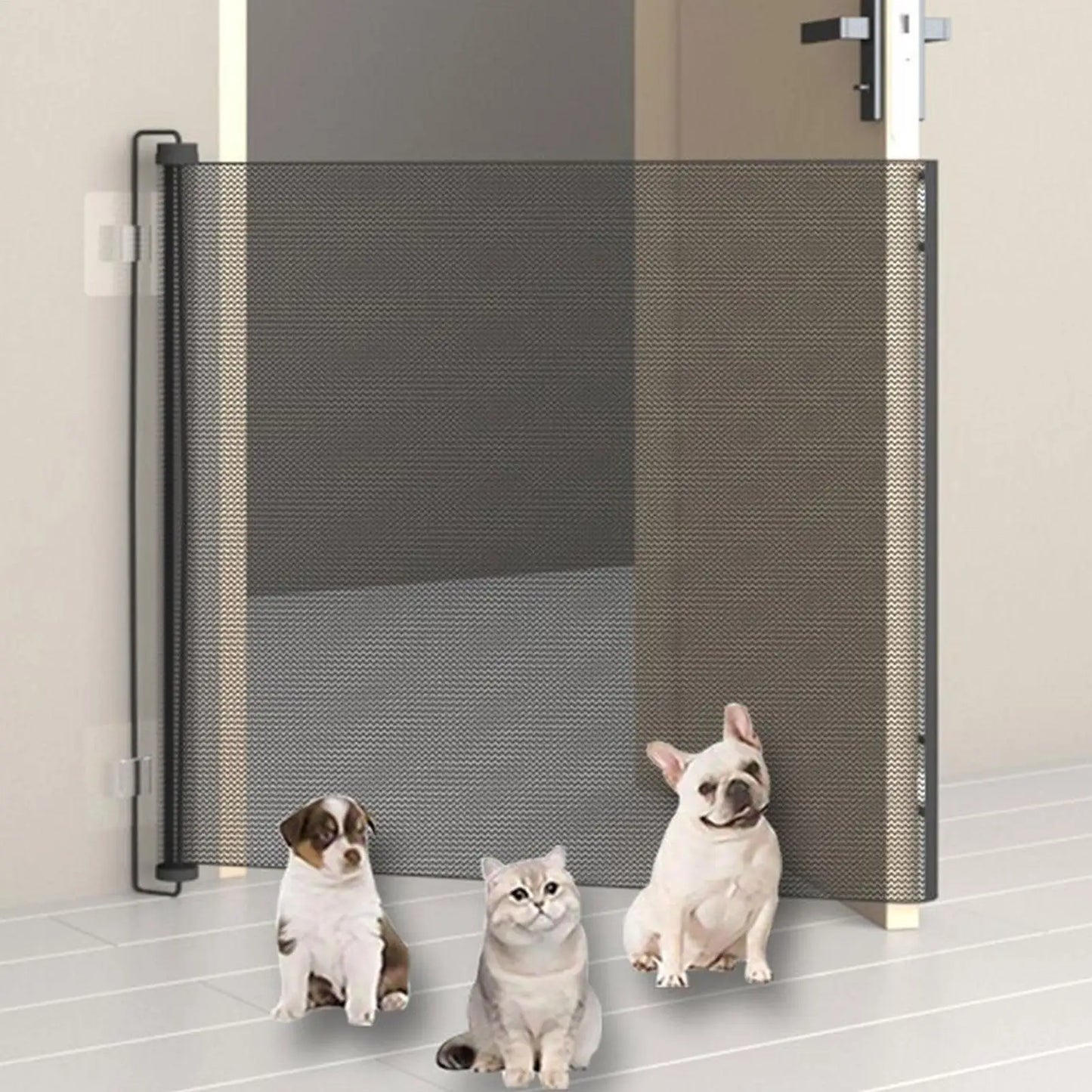 Retractable Baby Gate Punch-free Pets Stair Gate Dog Cat Stair Door Fence Childproof Net No-Drill Mesh  Kids Safety doorway