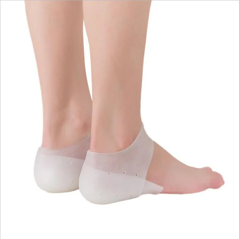Unisex Invisible Height Increase 5CM Silicone Socks Gel Heel Pads Orthopedic Arch Support Heel Cushion Insoles Foot Massage Pad
