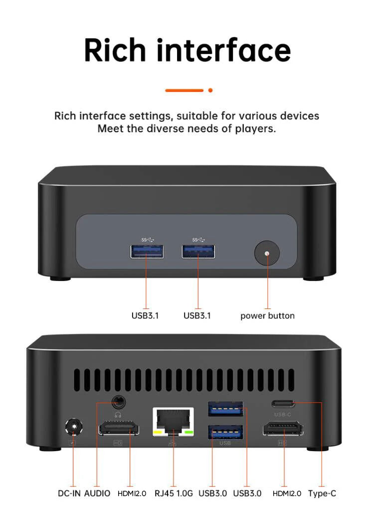 Topton Palm Gaming Mini PC AMD Ryzen 7 4700U ES 3 5300U ES 2*DDR4 2*M.2 Slots Portable Office Desktop PC Windows 11 MiniPC WiFi6
