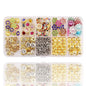 Hand Press Beads Pearl Rivet Set Circular/Irregular Shape Multi-color DIY Jewelry Making Kit with Beads Screw Heads Loose Beads