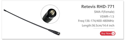 Retevis RHD-771 RT3S Radio Amateur Antennas SMA-M Male VHF UHF Whip Antennas for Retevis RT3S RA89 HA1UV H777 Baofeng UV3R TYT