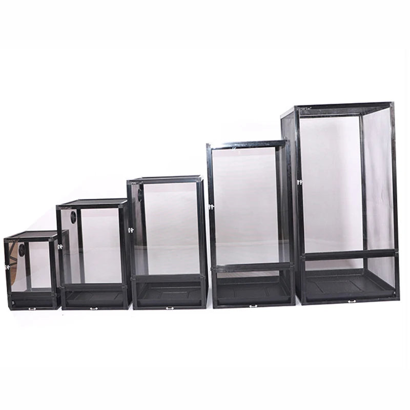 Reptile Terrarium Tall Landscape Ecological Tank Metal Mesh Door Breeding Cage Front Opening Reptile Rainforest Habitats