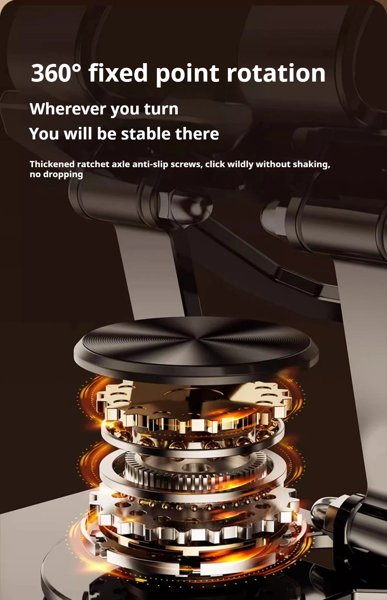 360° Rotating Metal Tablet Stand Foldable Adjustable Desktop Holder Carbon Steel Base Heat Dissipation For Tablet Phone