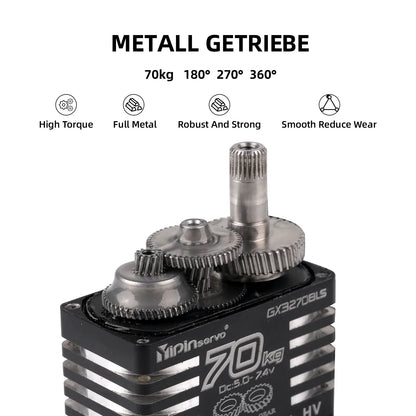 70kg Digital Servos Large Torque Magnetic Induct 8.4v Brushless Motor IP68 Steel Helical Gear For 1/8 1/10 Remote RC Car Robot