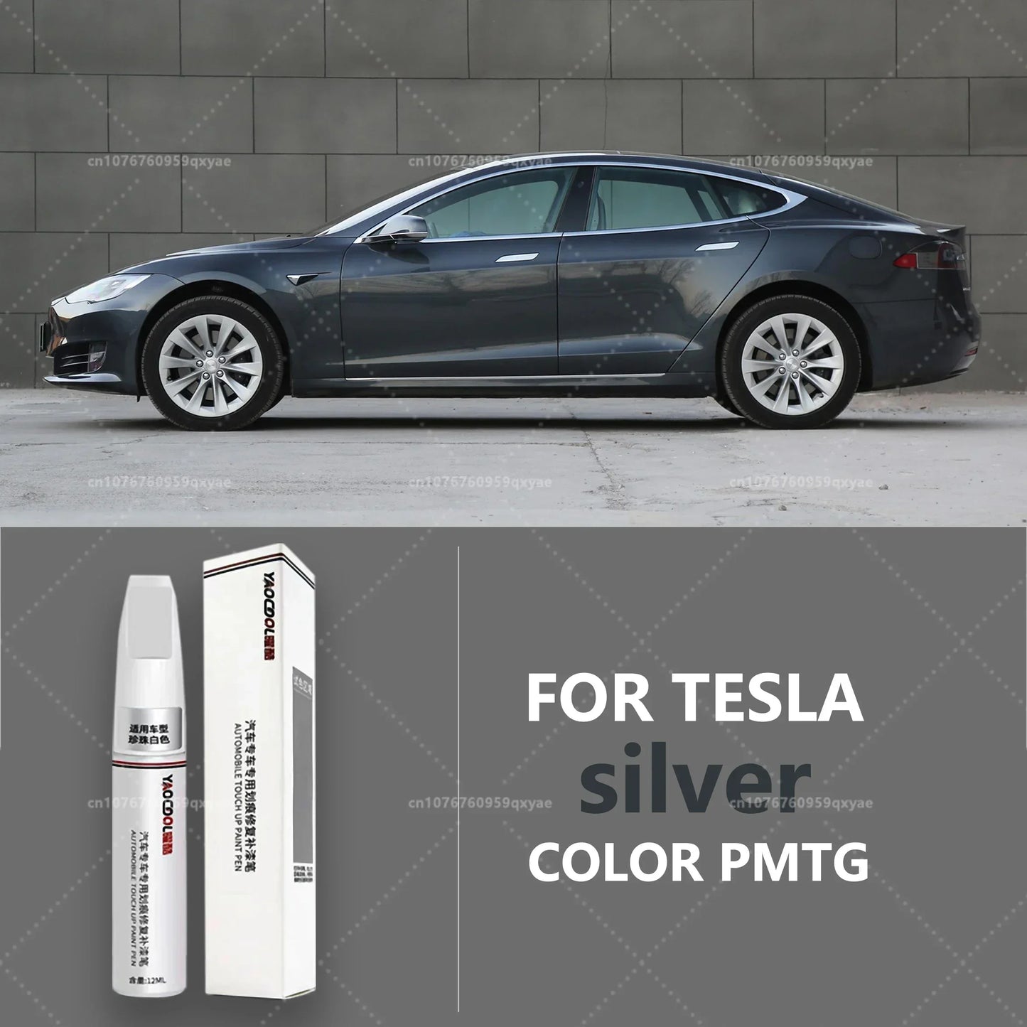 Suitable for Tesla Model 3 Y X S Automotive Paint Repair Pen Pearl White Clearcoat Pen Paint Repair Set Wheel Hub Silver