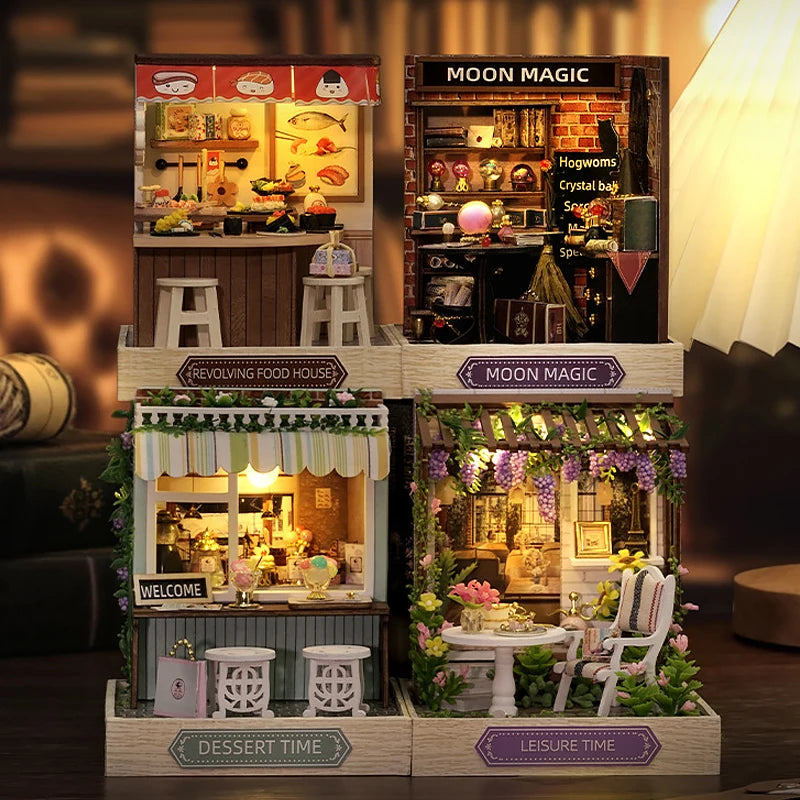 Mini Doll House DIY Small House Kit Handmade 3D Puzzle Assembly Model Building Room Bedroom Decoration Wooden Craft BirthdayGift