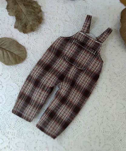 Casual Blyth Doll Clothes Rompers Plaid Pants Long Sleeve Top Suit Doll Trousers for Ymy Licca Azones Ob24 Ob27 Doll Accessories